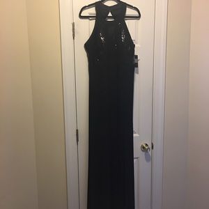Long halter evening dress